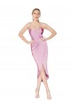 High Neck Spaghetti Straps Short Cocktail Crepe Formal Dress