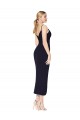 High Neck Spaghetti Straps Crepe Short Wrap Cocktail Formal Dress