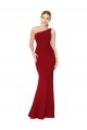 One Shoulder Long High Neck Sleeveless Mermaid Crepe Formal Dress