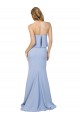 Strapless Full Length Crepe Formal Dress with Bodice Overlay