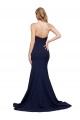 Fit and Flare Sweetheart Long Crepe Formal Dress with Sweep Train