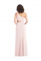 Midriff Cutout Flirty One Shoulder Maxi Crepe Formal Dress