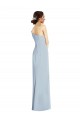 Asymmetrical Off the Shoulder Cuff Trumpet Crepe Formal Dress With Front Slit