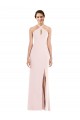 Criss Cross Halter Princess Line Trumpet Crepe Formal Dress