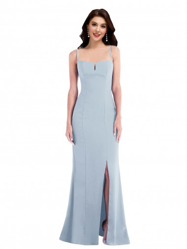 Flattering Trumpet Maxi Crepe Formal Dress with Front Slit