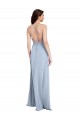 Fit and Flare High Neck Crepe Formal Dress with Side Slit