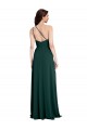 A-Line Slim One Shoulder Crepe Formal Dress with Asymmetrical Straps and Side Slit