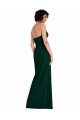 Scooped Strapless Neckline Crepe Formal Dress with Side Slit