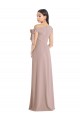 Off the Shoulder Tie Detail Maxi Crepe Formal Dress with Front Slit
