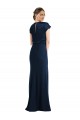 Soft Bow Blouson Bodice Trumpet Crepe Formal Dress