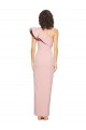 Full Length One Shoulder Crepe Formal Dress with Side Leg Split