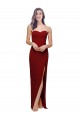 Straight Pencil Skirt Long Sweetheart Crepe Formal Dress with High Side Split