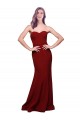 Long Full Length Sweetheart Slim Crepe Formal Dress with Strapless Bodice