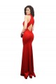 Halter Neck keyhole Front Back Long Stretch Satin Formal Dress