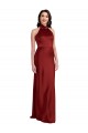 Backless Halter Long Stretch Satin Formal Dress