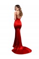 Long Pleated Stretch Satin Formal Dress with High Slit