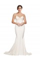 Strapless Cowl Neck Sweep Train Stretch Satin Formal Dress