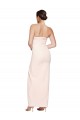 Cowl Neck Strapless Stretch Satin Formal Dress with High Split