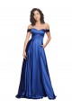 Off the Shoulder Ball Gown Sweetheart Stretch Satin Formal Dress