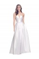 Full Length Strapless V-Cutout Stretch Satin Formal Dress