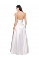 Full Length Strapless V-Cutout Stretch Satin Formal Dress