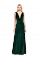 Daring Deep V-Neck Long Full Length Velvet Formal Dress