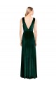 Daring Deep V-Neck Long Full Length Velvet Formal Dress
