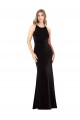 Vintage Velvet High Neck Formal Dress with Strappy Back