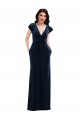 Flutter Sleeve Wrap Bodice Velvet Maxi Formal Dress with Pockets