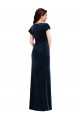 Flutter Sleeve Wrap Bodice Velvet Maxi Formal Dress with Pockets