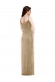 One Shoulder Velvet Maxi Semi Formal Dress with Side Slit