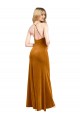 Halter Neckline Long Full Length Velvet Formal Dress with Strappy Back