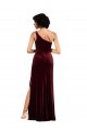 One Shoulder Floor-Length Velvet Formal Dress