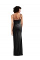 Modern Floor-Length Velvet Formal Dress with Cowl Neck and Spaghetti Straps